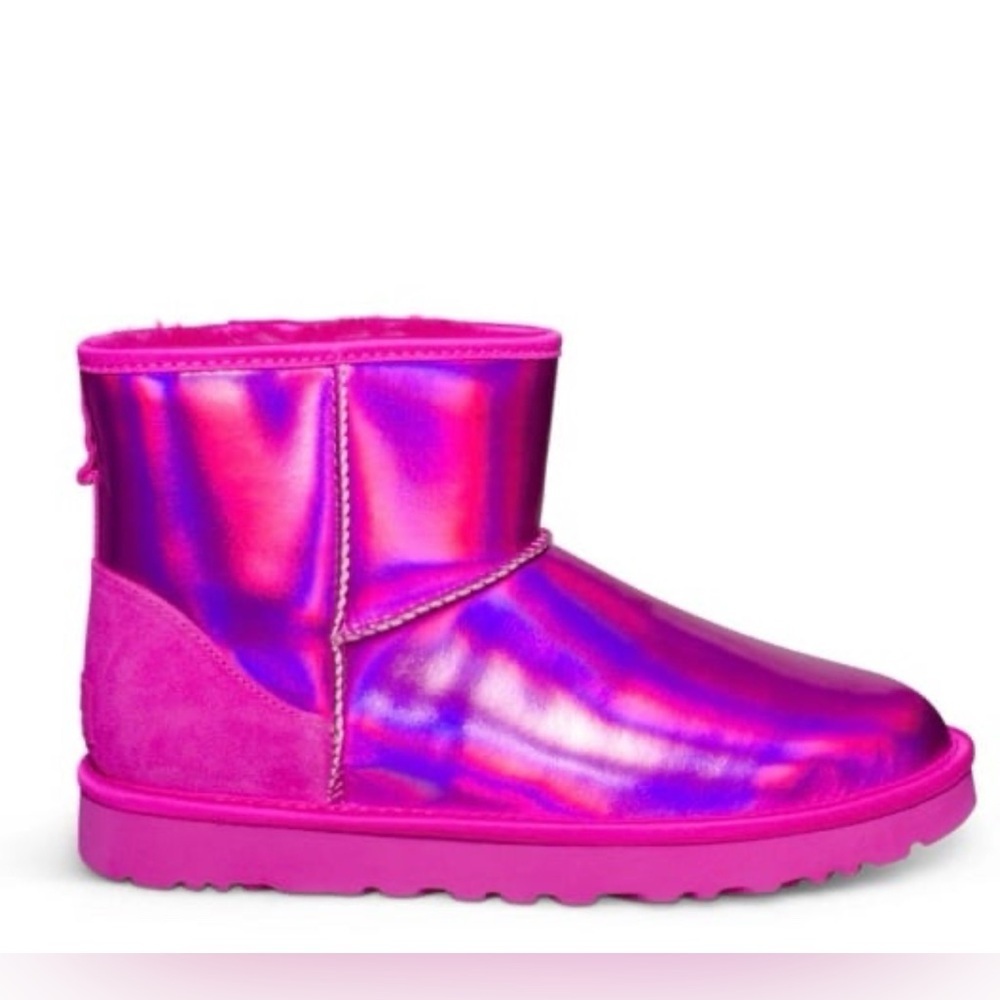 UGG Pink Metallic Ankle Boots